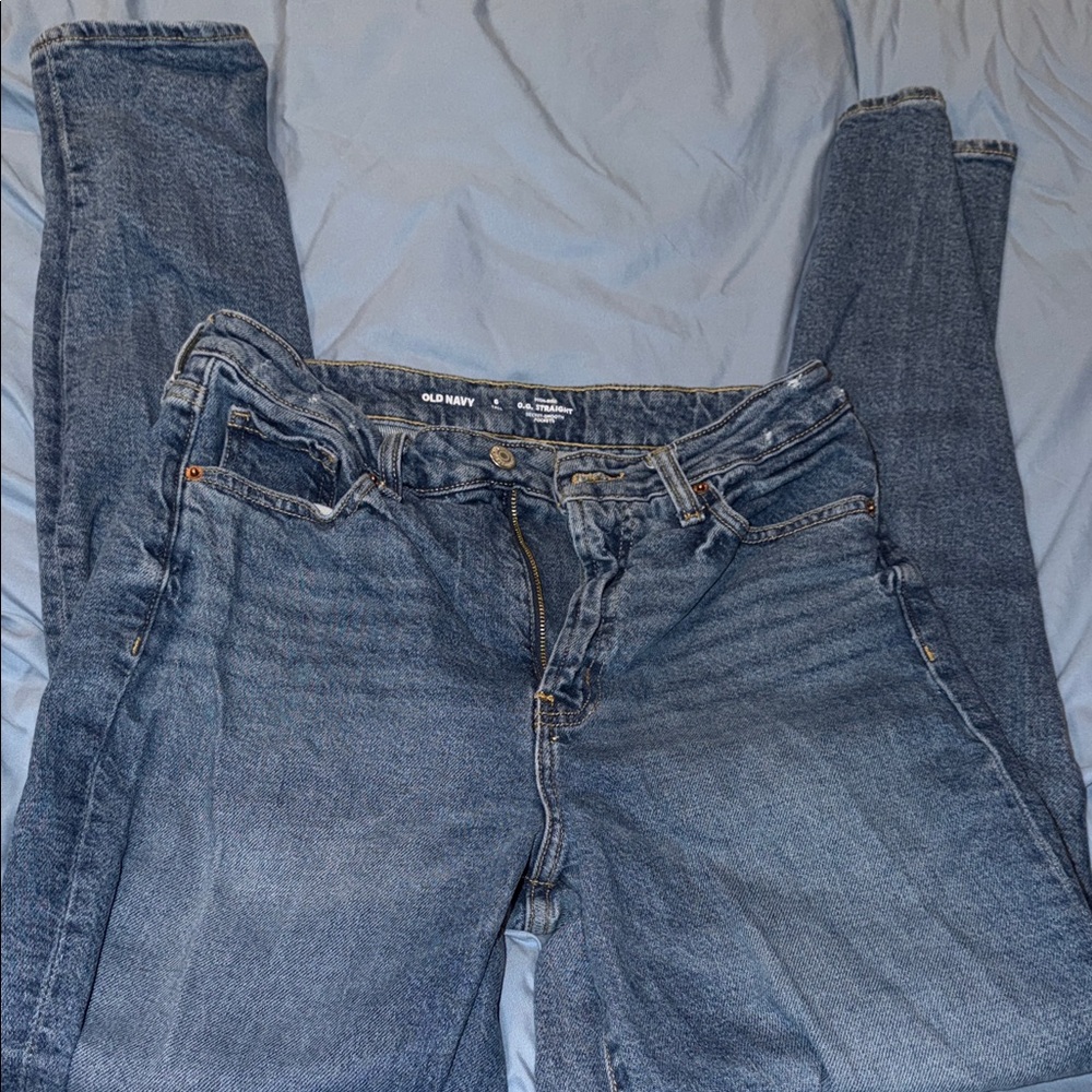 Old Navy Women's Classic Straight Leg Jeans - Dark Blue